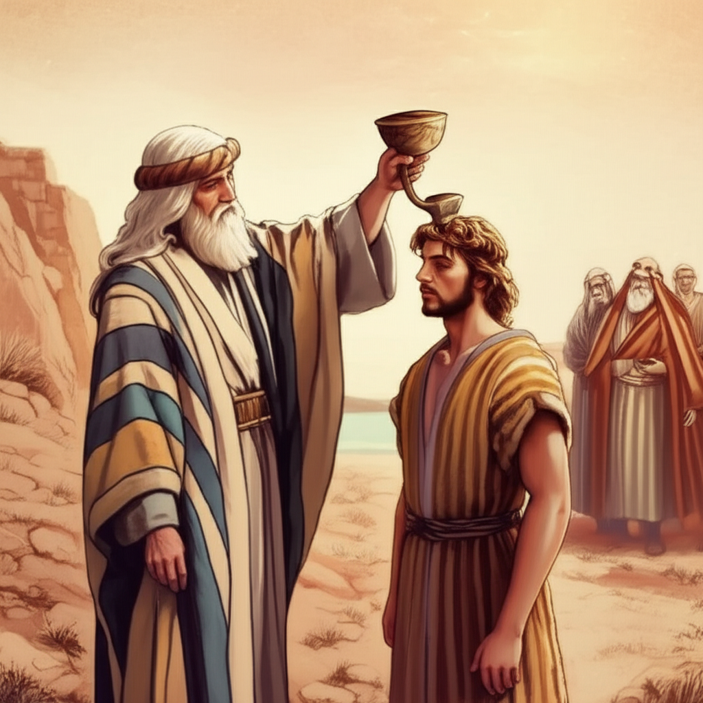 Samuel anointing David as king